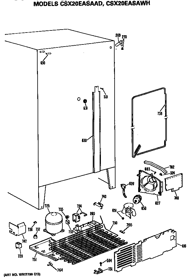 Hotpoint CSX20EASAAD unit parts diagram