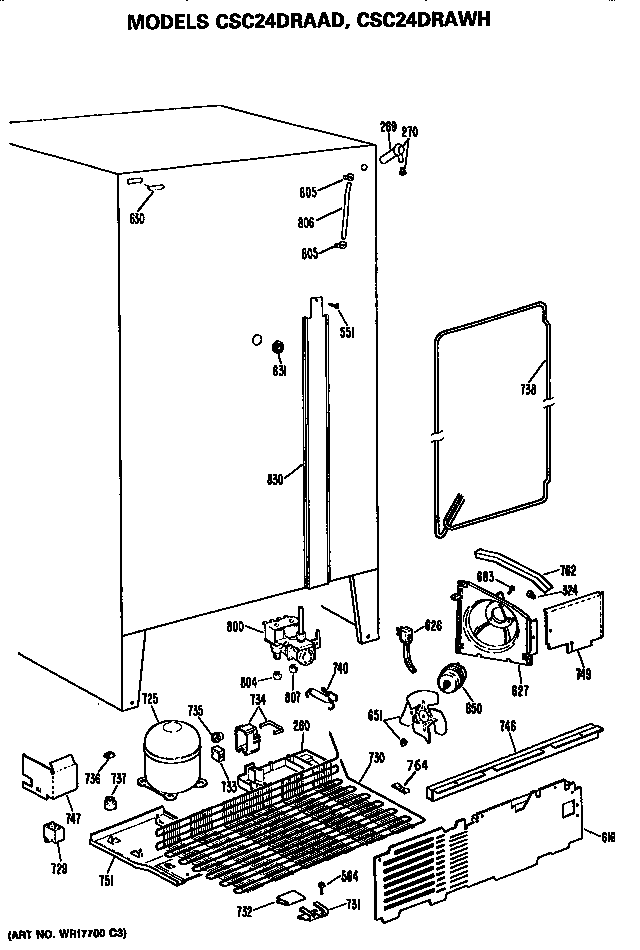 Hotpoint CSC24DRAWH unit parts diagram
