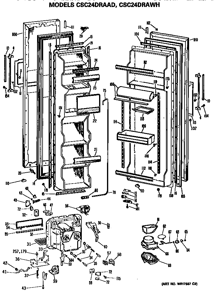 Hotpoint CSC24DRAWH doors diagram