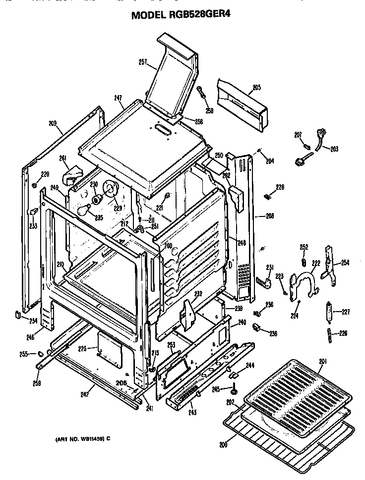 Hotpoint RGB528GER4 oven diagram