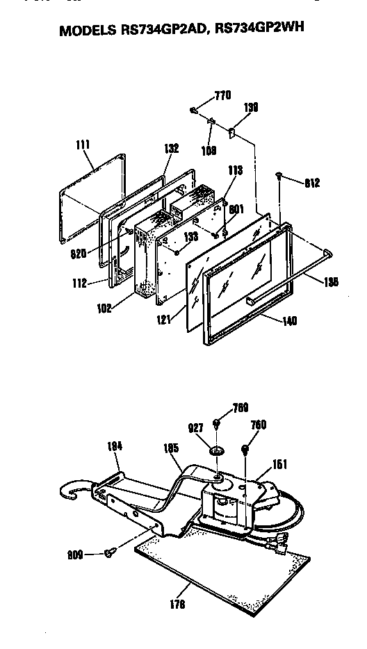 Hotpoint RS734GP2AD door and lock diagram