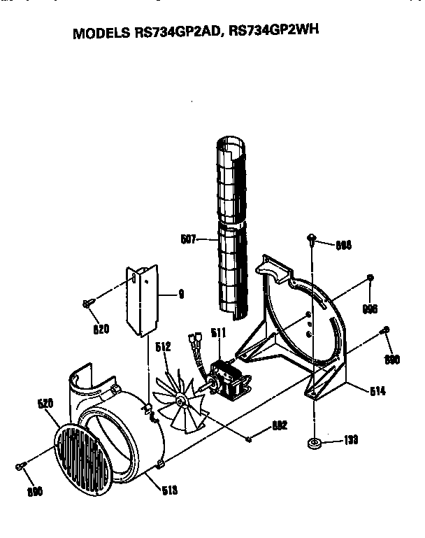 Hotpoint RS734GP2AD exhaust diagram