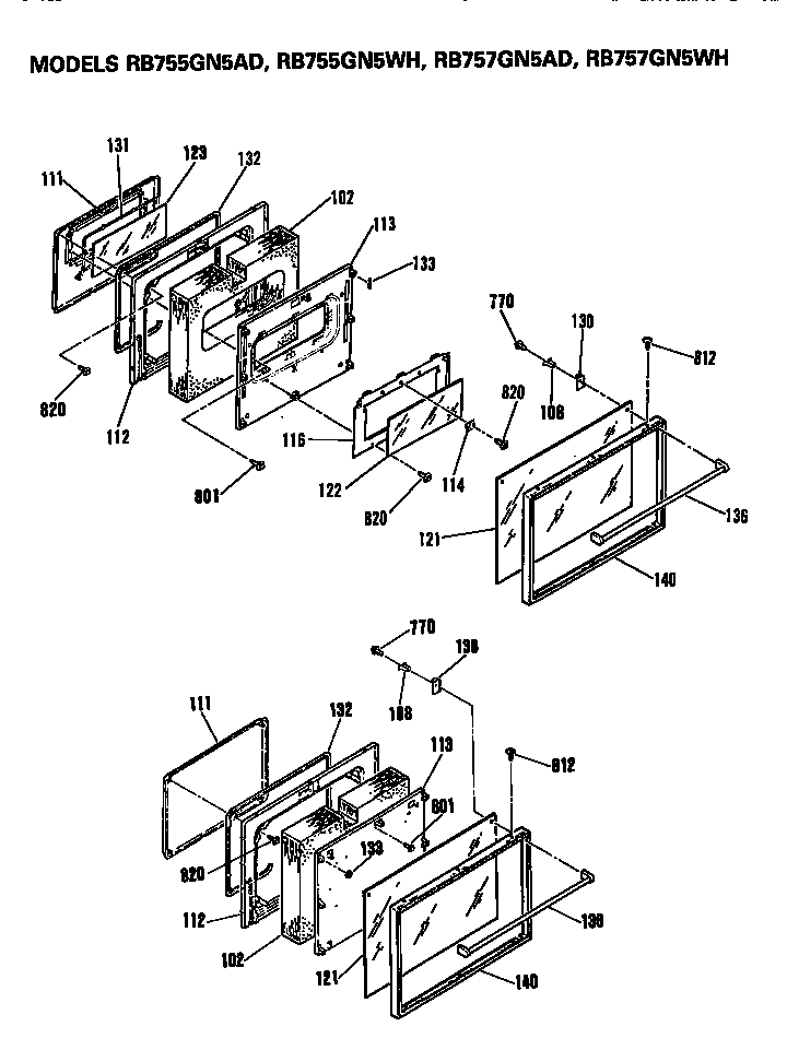 Hotpoint RB757GN5WH doors diagram