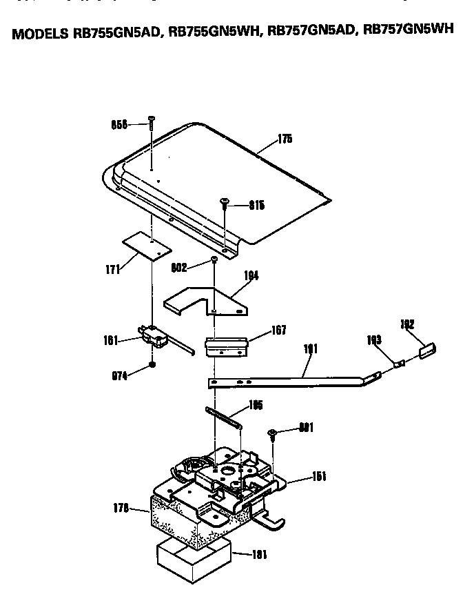 Hotpoint RB757GN5WH door lock diagram