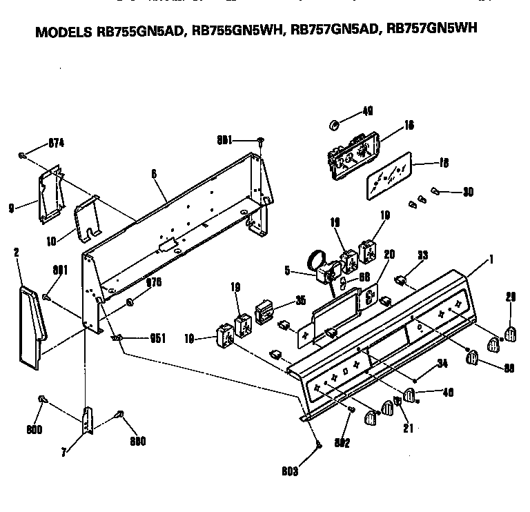 Hotpoint RB757GN5WH control diagram