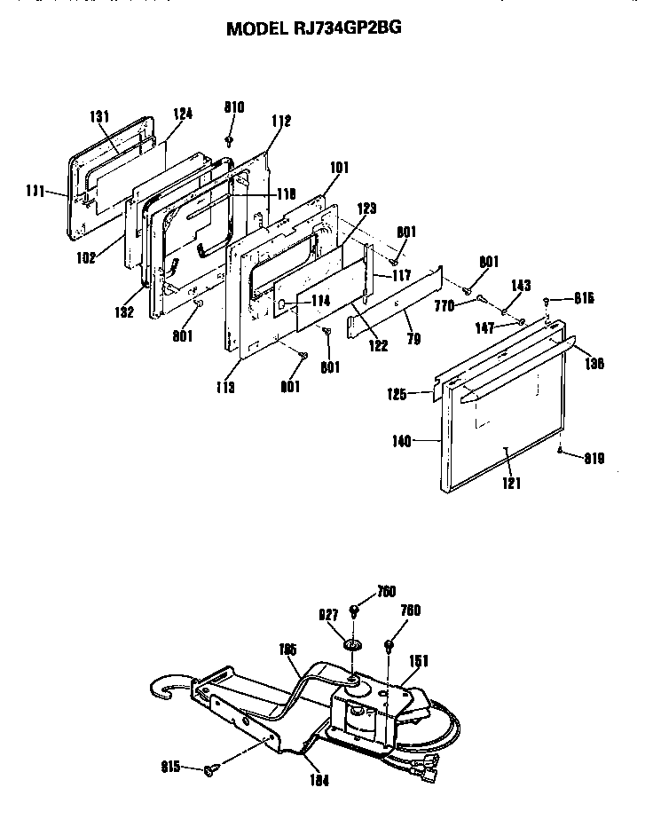 Hotpoint RJ734GP2BG door diagram