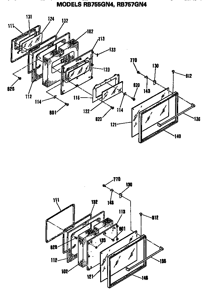Hotpoint RB755GN4AD door diagram