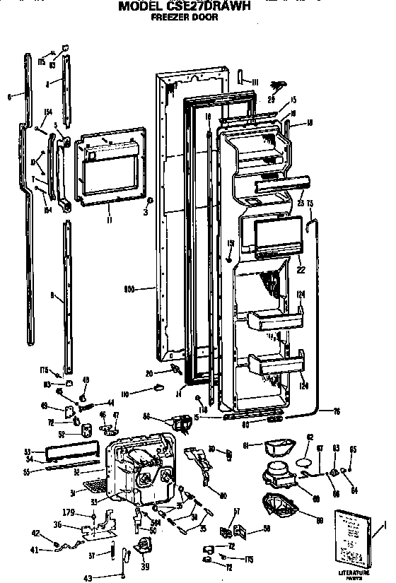 Hotpoint CSE27DRAWH freezer door diagram