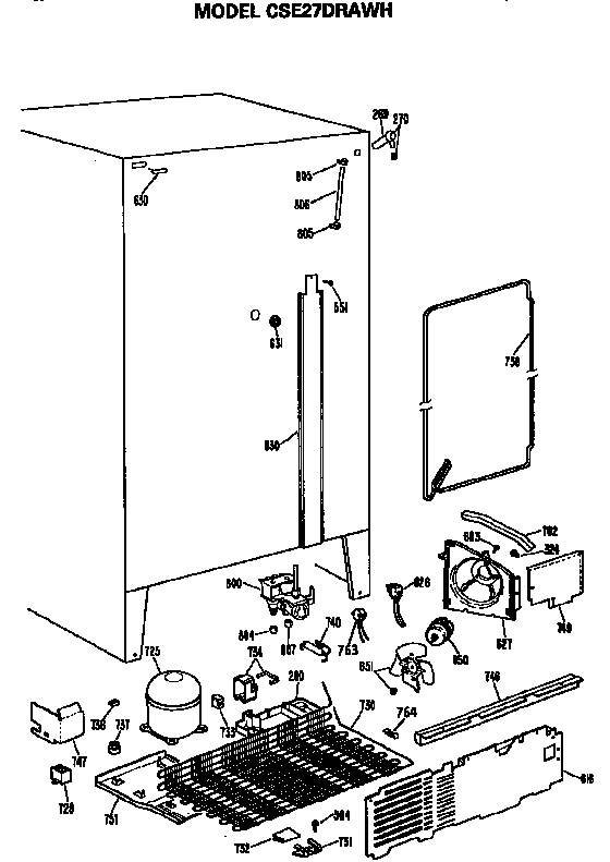 Hotpoint CSE27DRAWH unit parts diagram