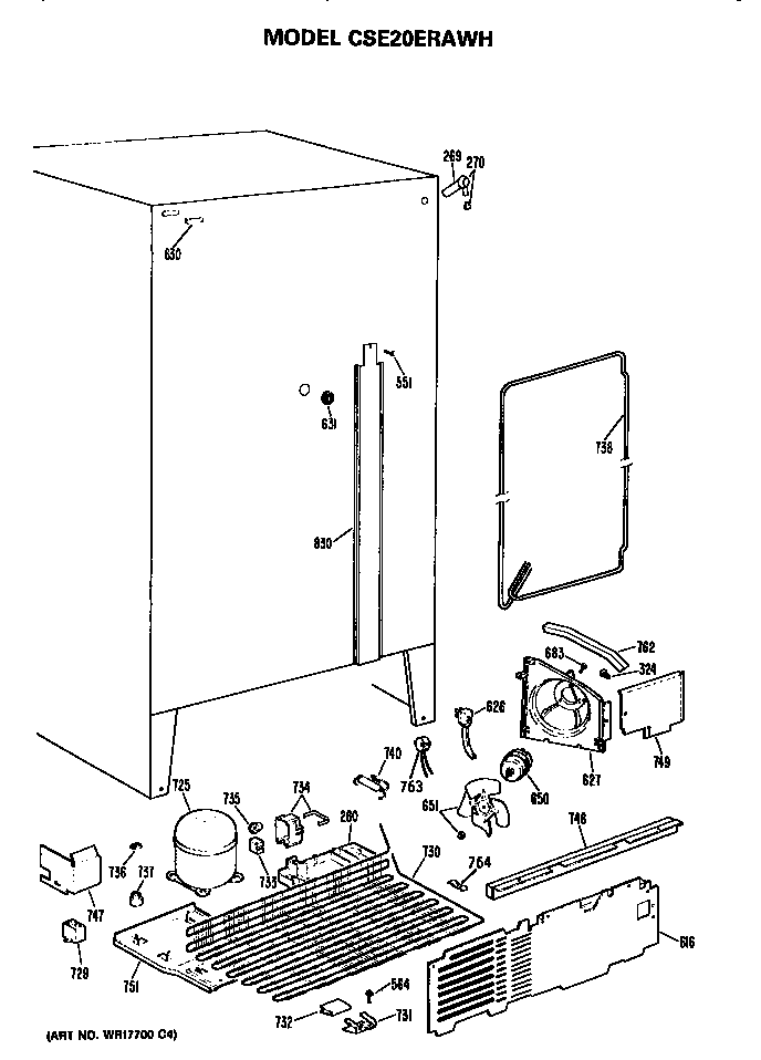 Hotpoint CSE20ERAWH unit parts diagram