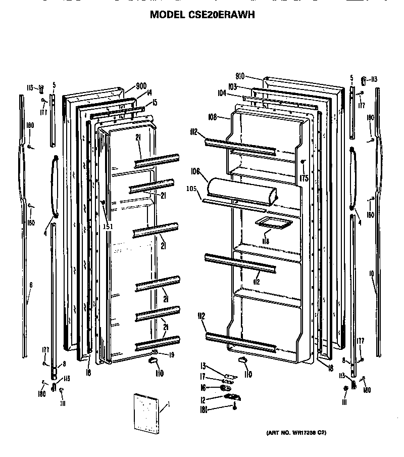 Hotpoint CSE20ERAWH doors diagram