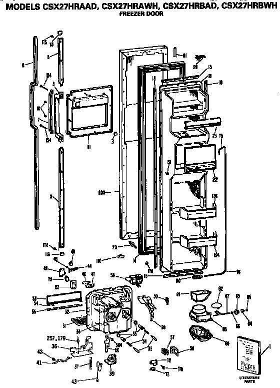Hotpoint CSX27HRBWH freezer door diagram