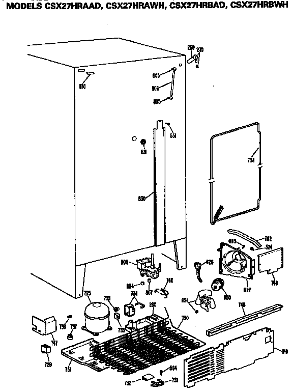 Hotpoint CSX27HRBWH unit parts diagram