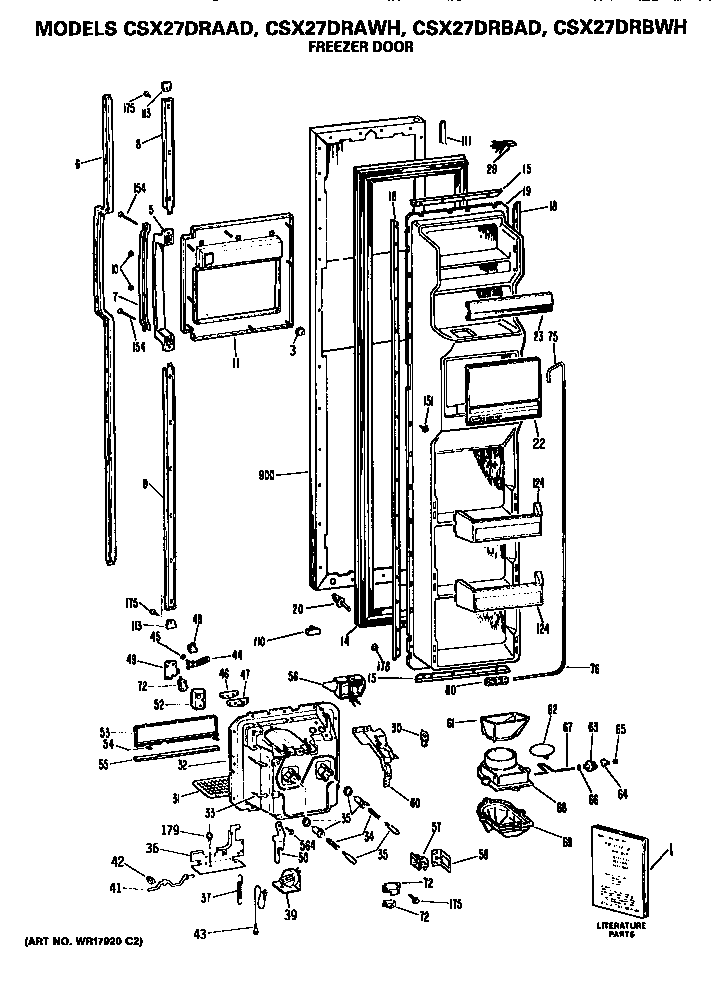 Hotpoint CSX27DRBAD freezer door diagram