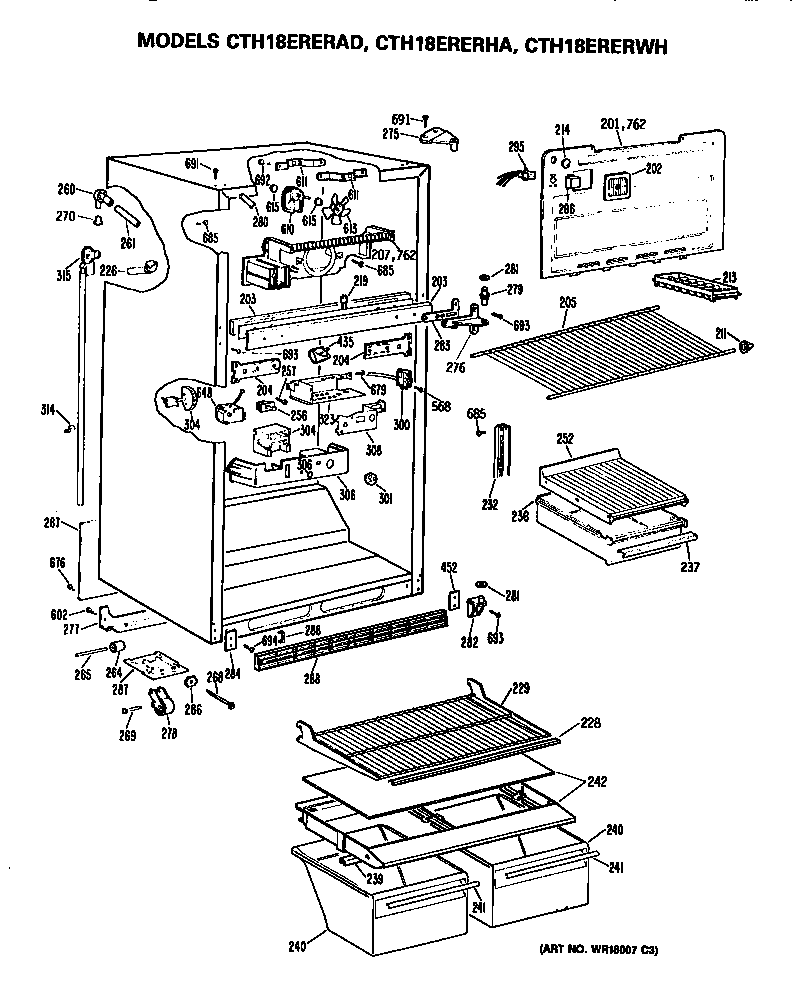 Hotpoint CTH18ERERAD cabinet parts diagram
