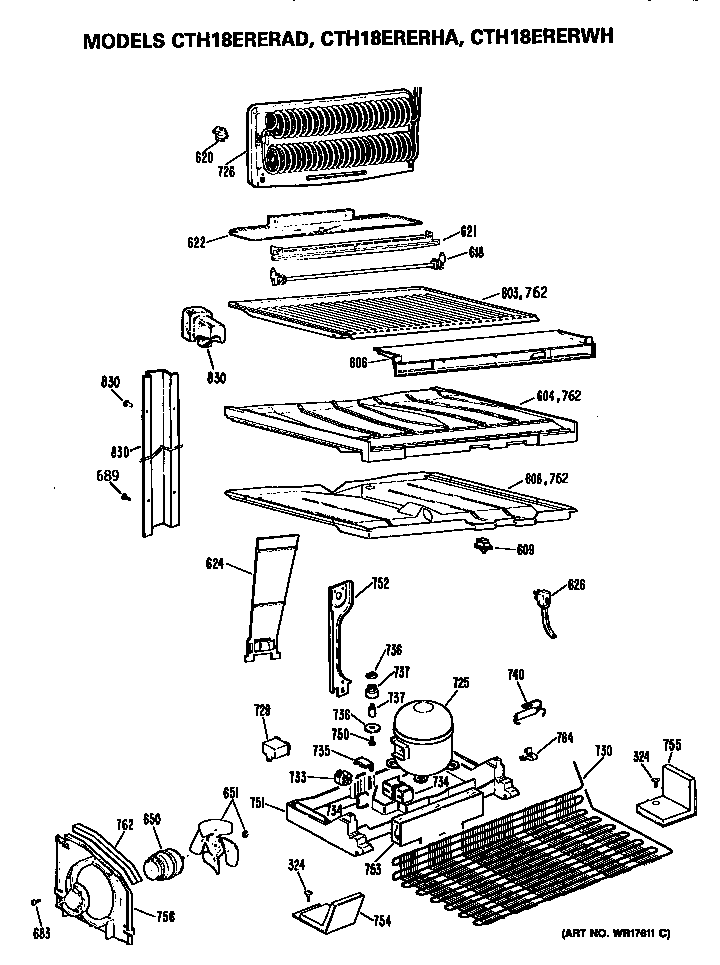 Hotpoint CTH18ERERAD unit parts diagram