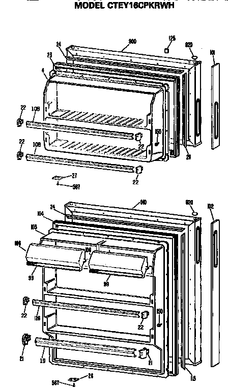 Hotpoint CTEY16CPKRWH doors diagram