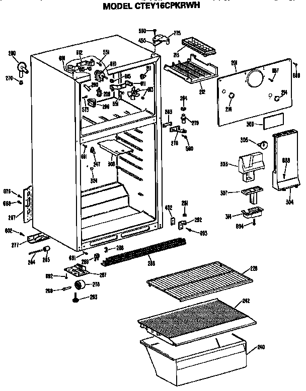 Hotpoint CTEY16CPKRWH cabinet parts diagram