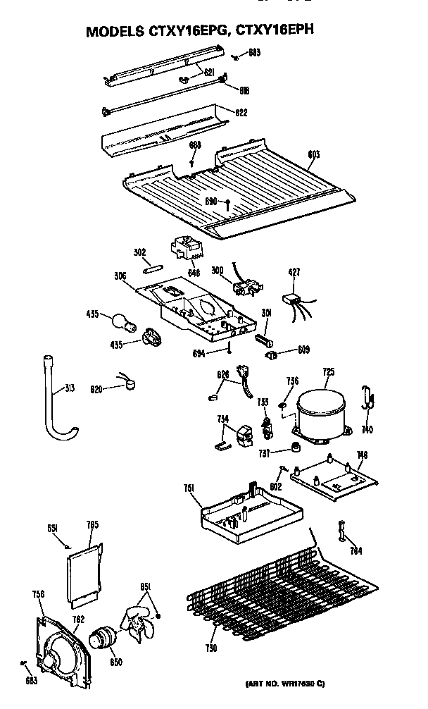 Hotpoint CTXY16EPHRHA unit parts diagram