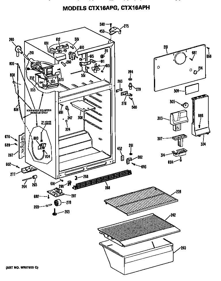Hotpoint CTX16APGLAD cabinet parts diagram