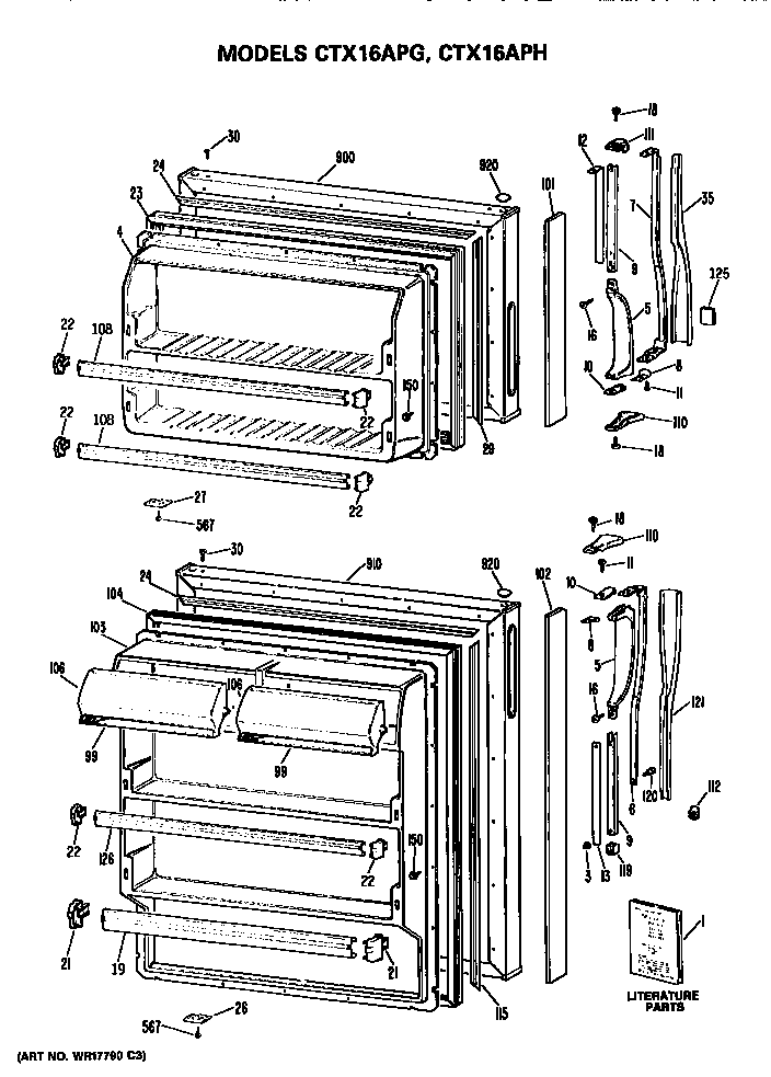 Hotpoint CTX16APGLAD doors diagram