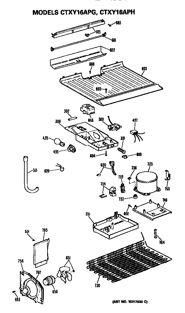 Hotpoint CTXY16APHRAD unit parts diagram