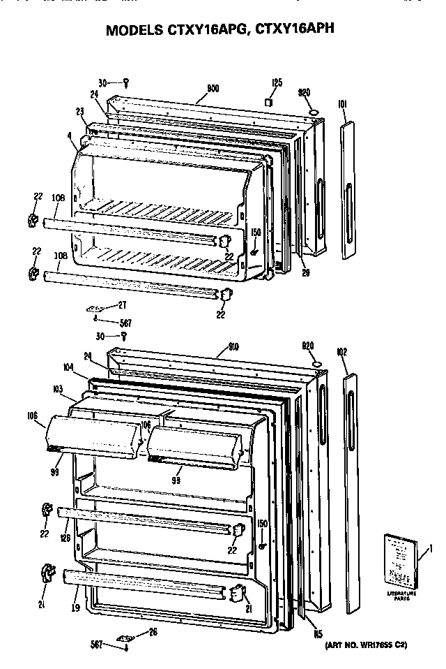 Hotpoint CTXY16APHRAD doors diagram