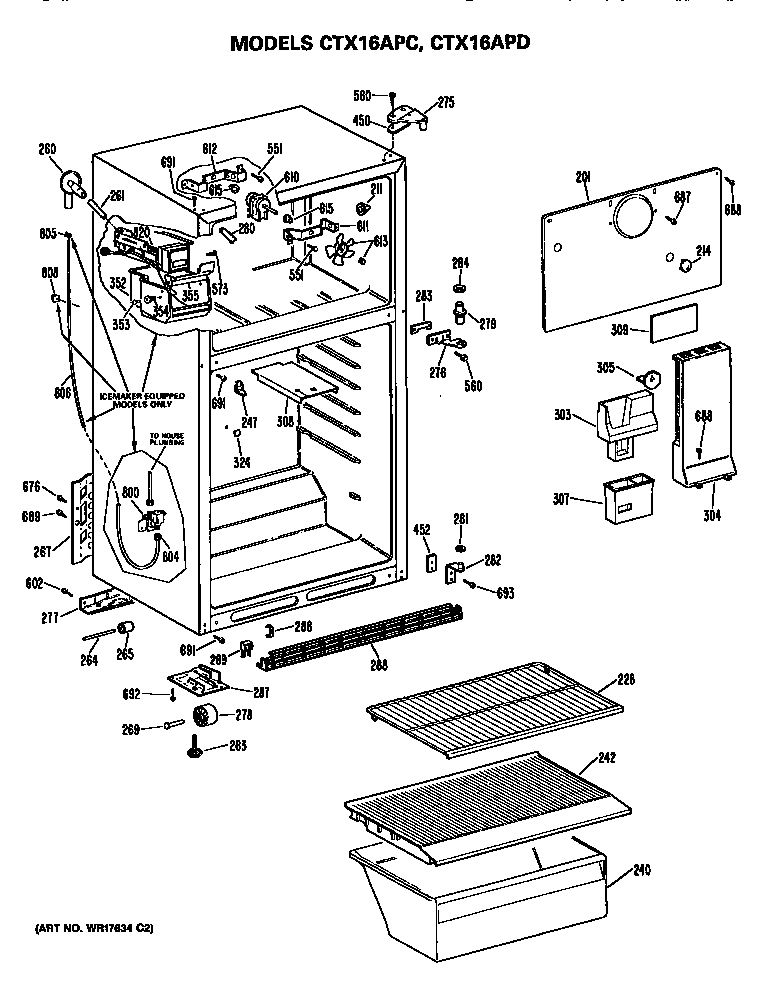 Hotpoint CTX16APCRAD cabinet parts diagram