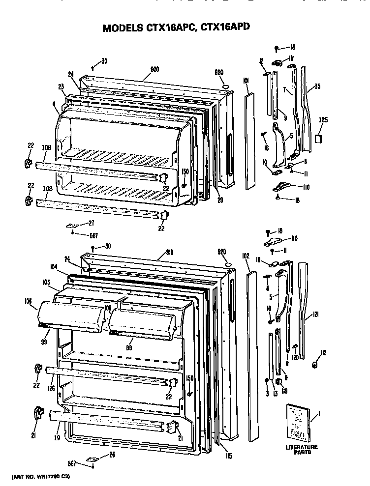 Hotpoint CTX16APCRAD doors diagram