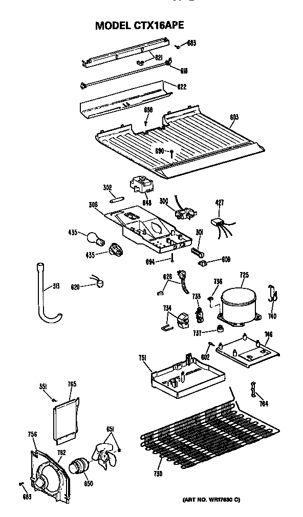 Hotpoint CTX16APELAD unit parts diagram