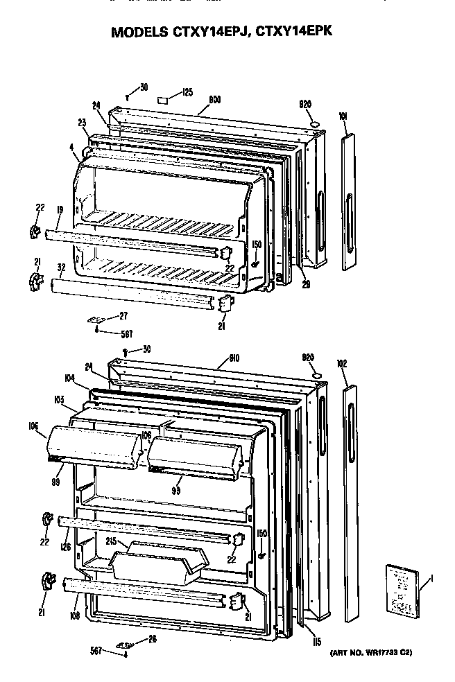 Hotpoint CTXY14EPKRWH doors diagram