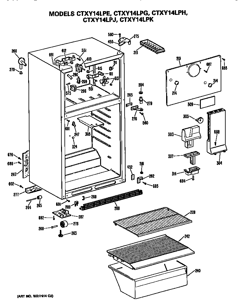 Hotpoint CTXY14LPJRWH cabinet parts diagram