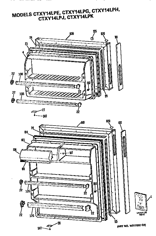 Hotpoint CTXY14LPJRWH doors diagram