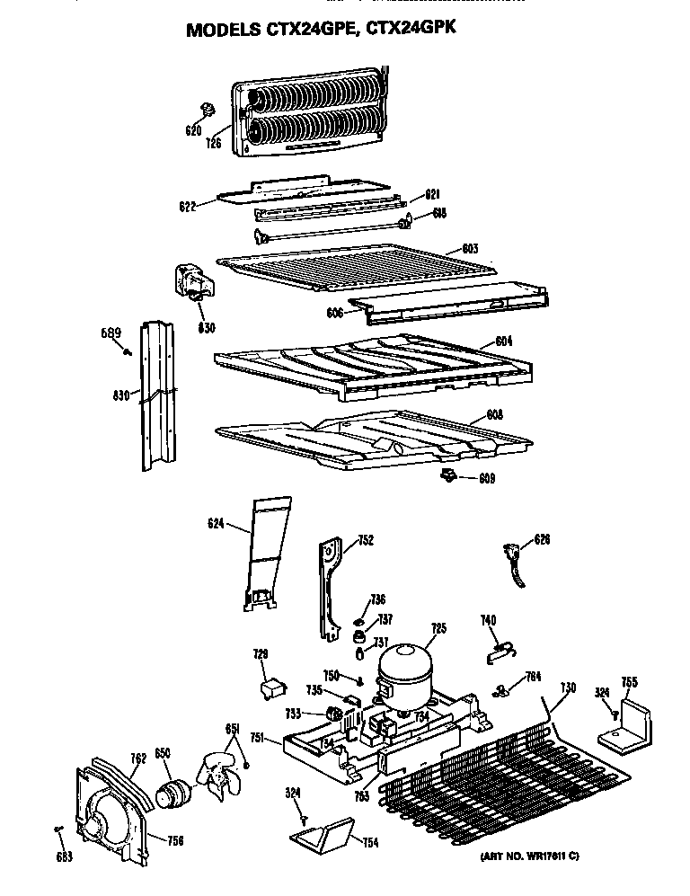 Hotpoint CTX24GPKRWH unit parts diagram