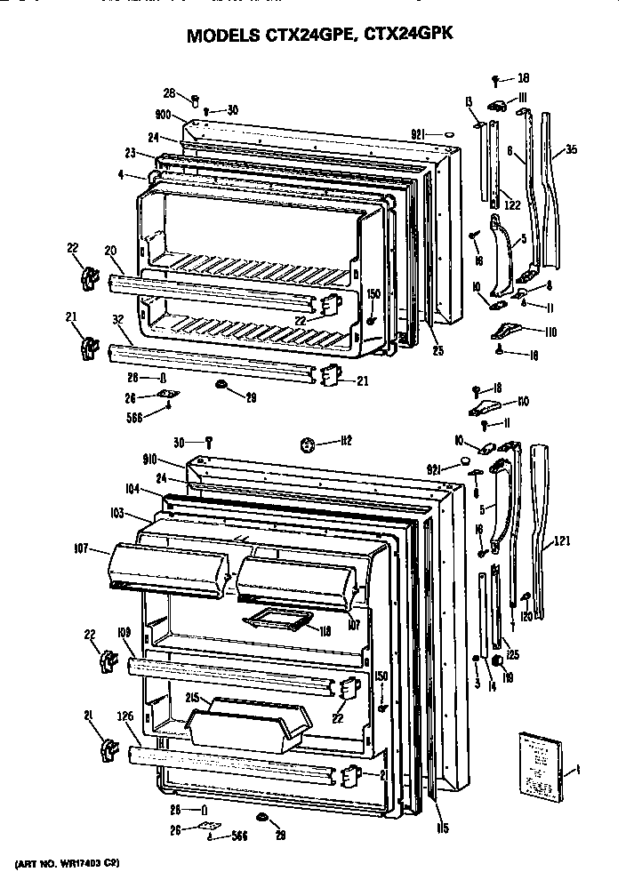 Hotpoint CTX24GPKRWH doors diagram