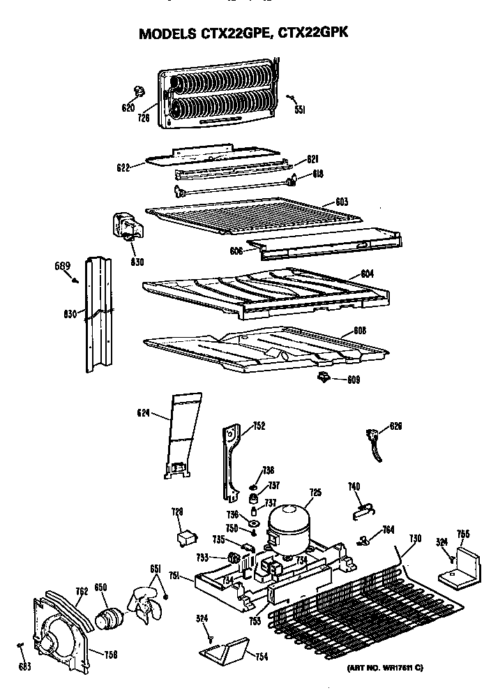 Hotpoint CTX22GPKRWH unit parts diagram