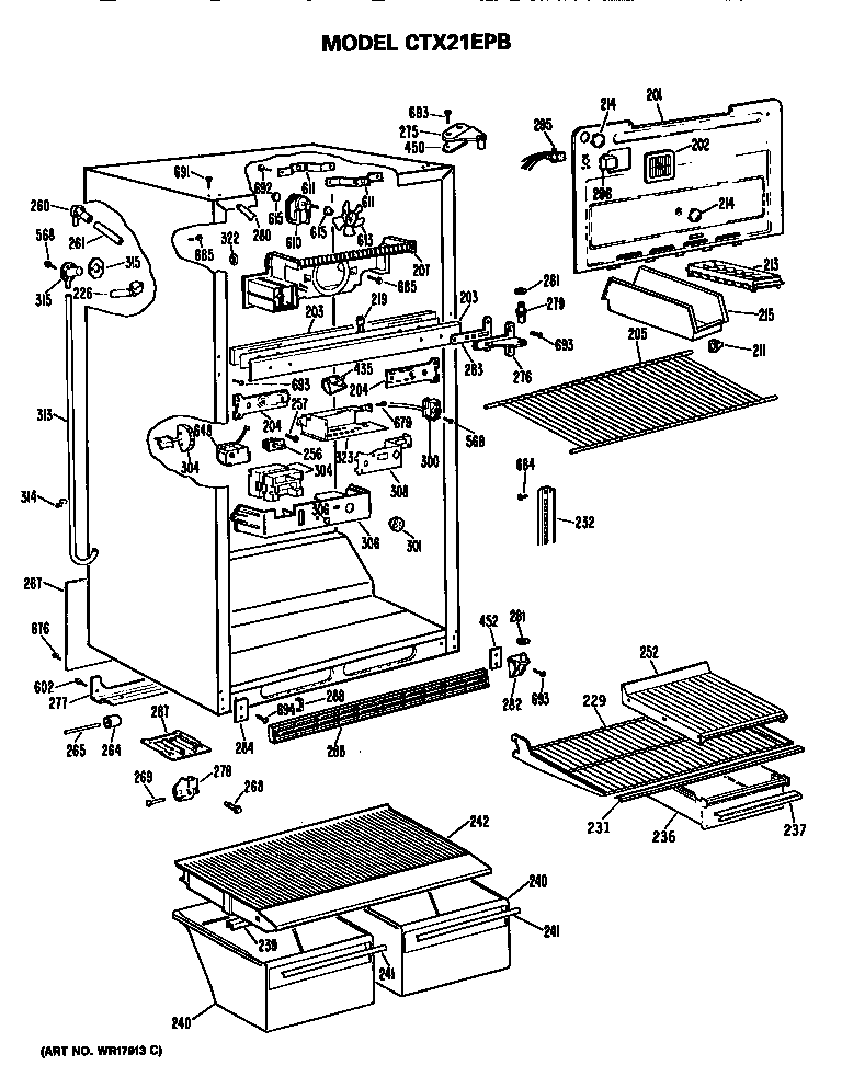 Hotpoint CTX21EPBRAD cabinet parts diagram