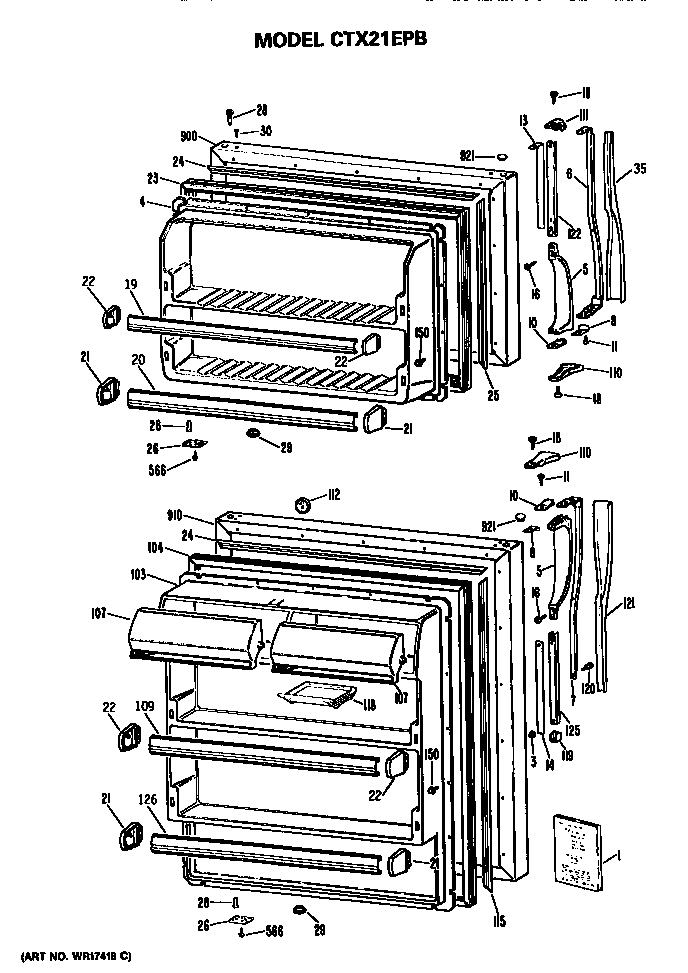 Hotpoint CTX21EPBRAD doors diagram