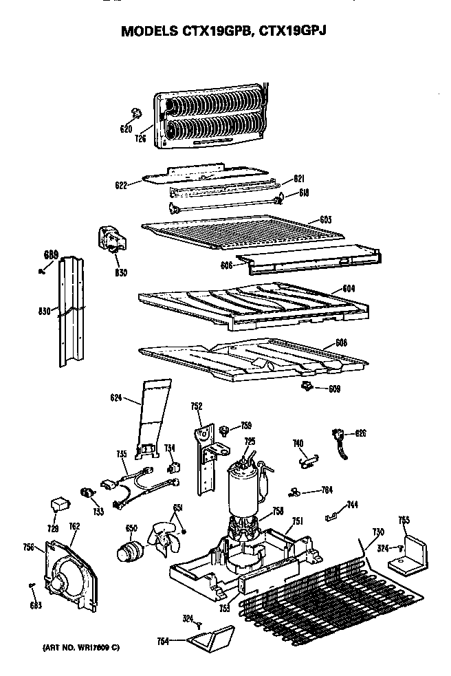 Hotpoint CTX19GPJRAD unit parts diagram