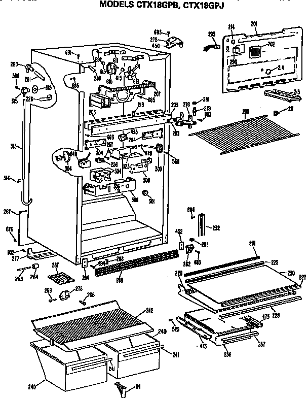 Hotpoint CTX18GPJRWH cabinet parts diagram