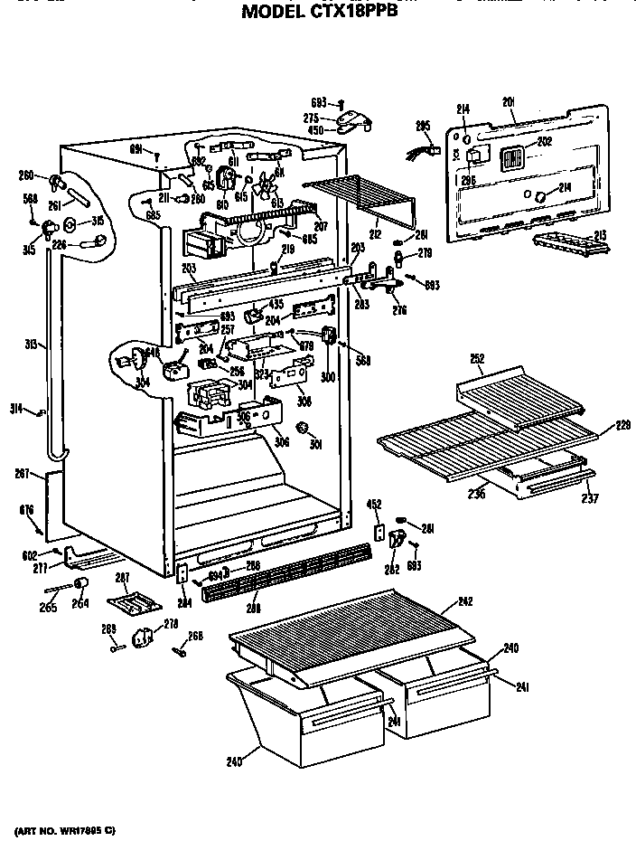 Hotpoint CTX18PPBRAD cabinet parts diagram