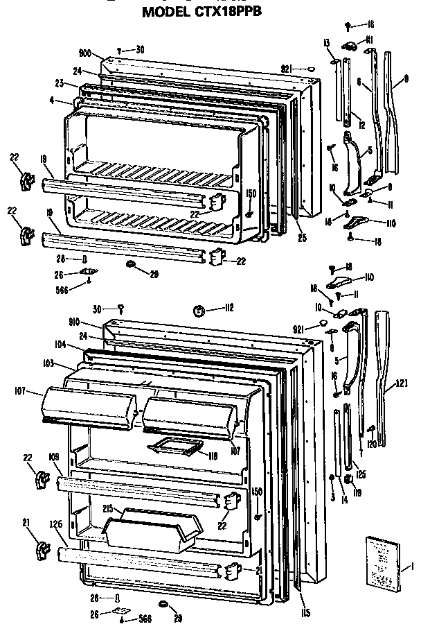 Hotpoint CTX18PPBRAD doors diagram