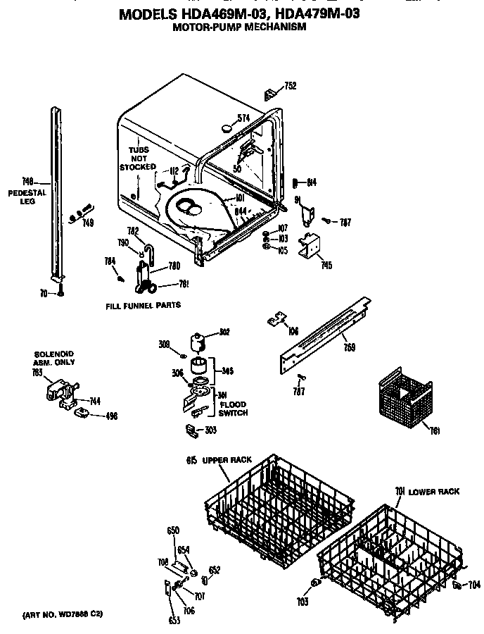 Hotpoint HDA469M-03 tub diagram