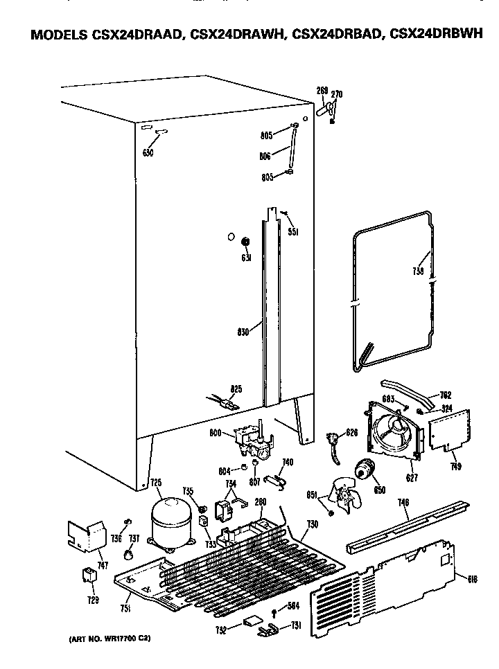 Hotpoint CSX24DRBAD unit parts diagram