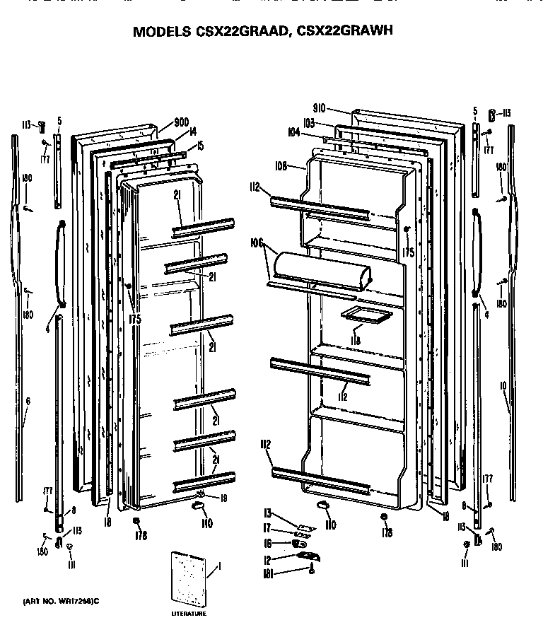 Hotpoint CSX22GRAAD doors diagram