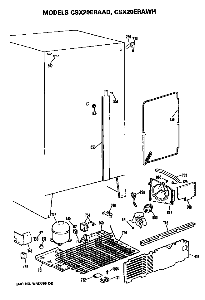 Hotpoint CSX20ERAWH unit parts diagram