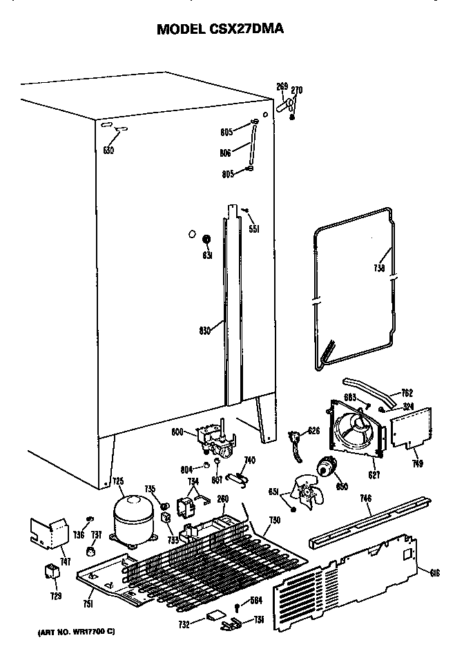 Hotpoint CSX27DMA unit parts diagram