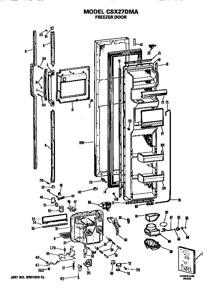 Hotpoint CSX27DMA freezer door diagram