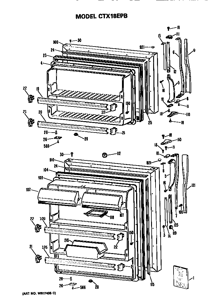Hotpoint CTX18EPBRWH doors diagram