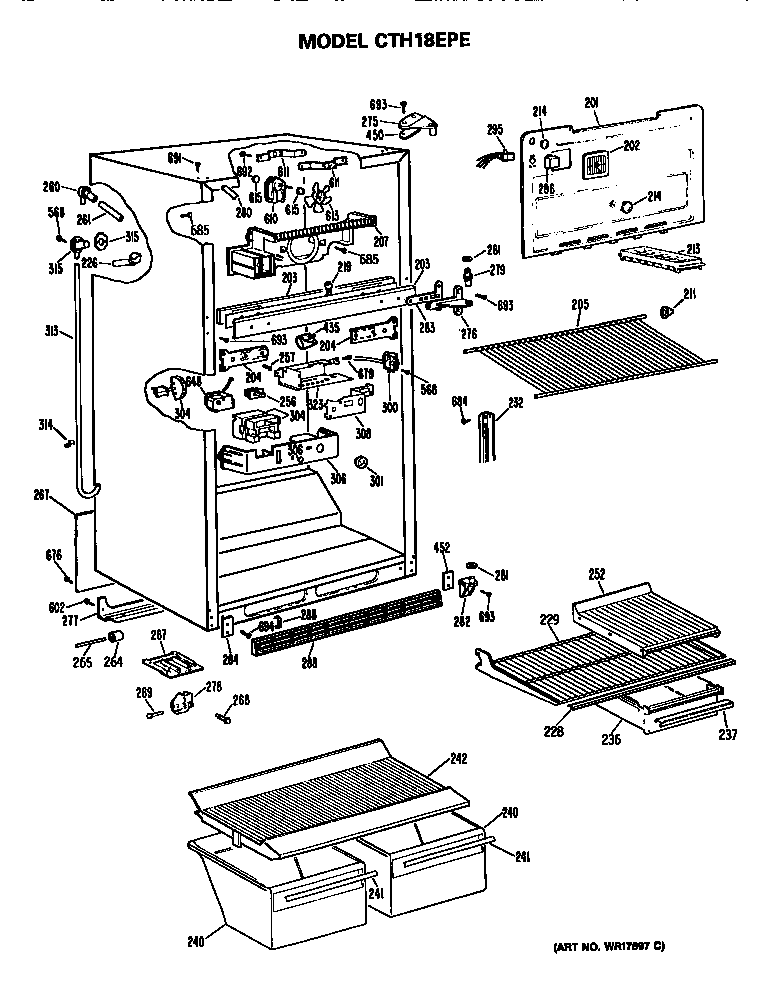 Hotpoint CTH18EPERAD cabinet parts diagram